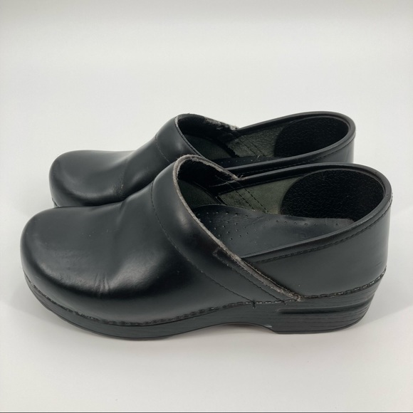 DANSKO Classic Comfort Black Leather Work Clog Shoes 39 - Picture 4 of 16